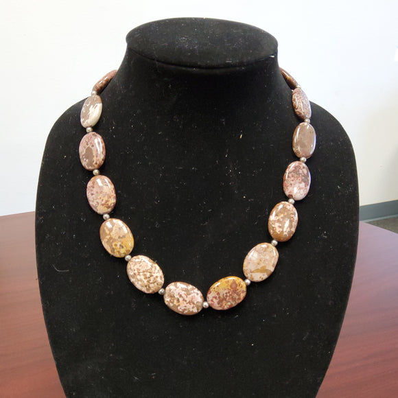 Large Oval Stone Necklace