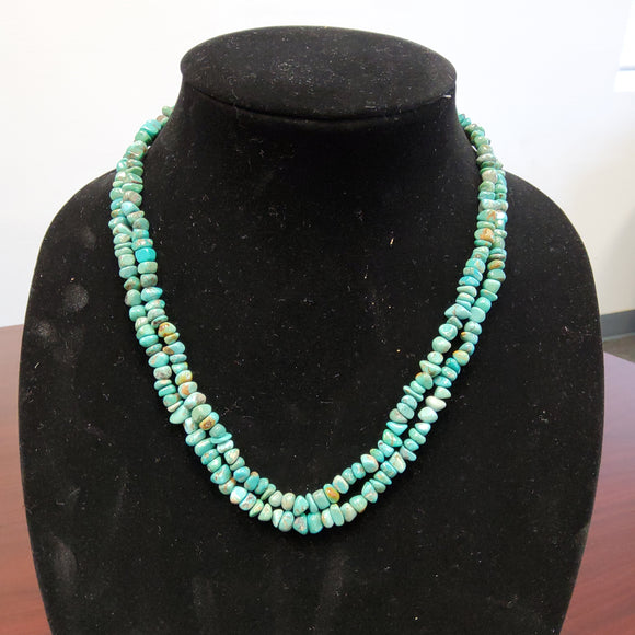 All natural 2 strand turquoise necklace