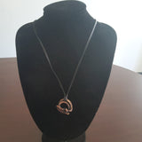 Copper Circle Shape with Leather Necklace