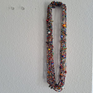 Multi-Strand Glasspony and Glass Seed Bead Necklace