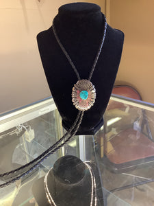 Sterling Bolo w Turquoise