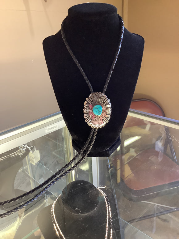 Sterling Bolo w Turquoise