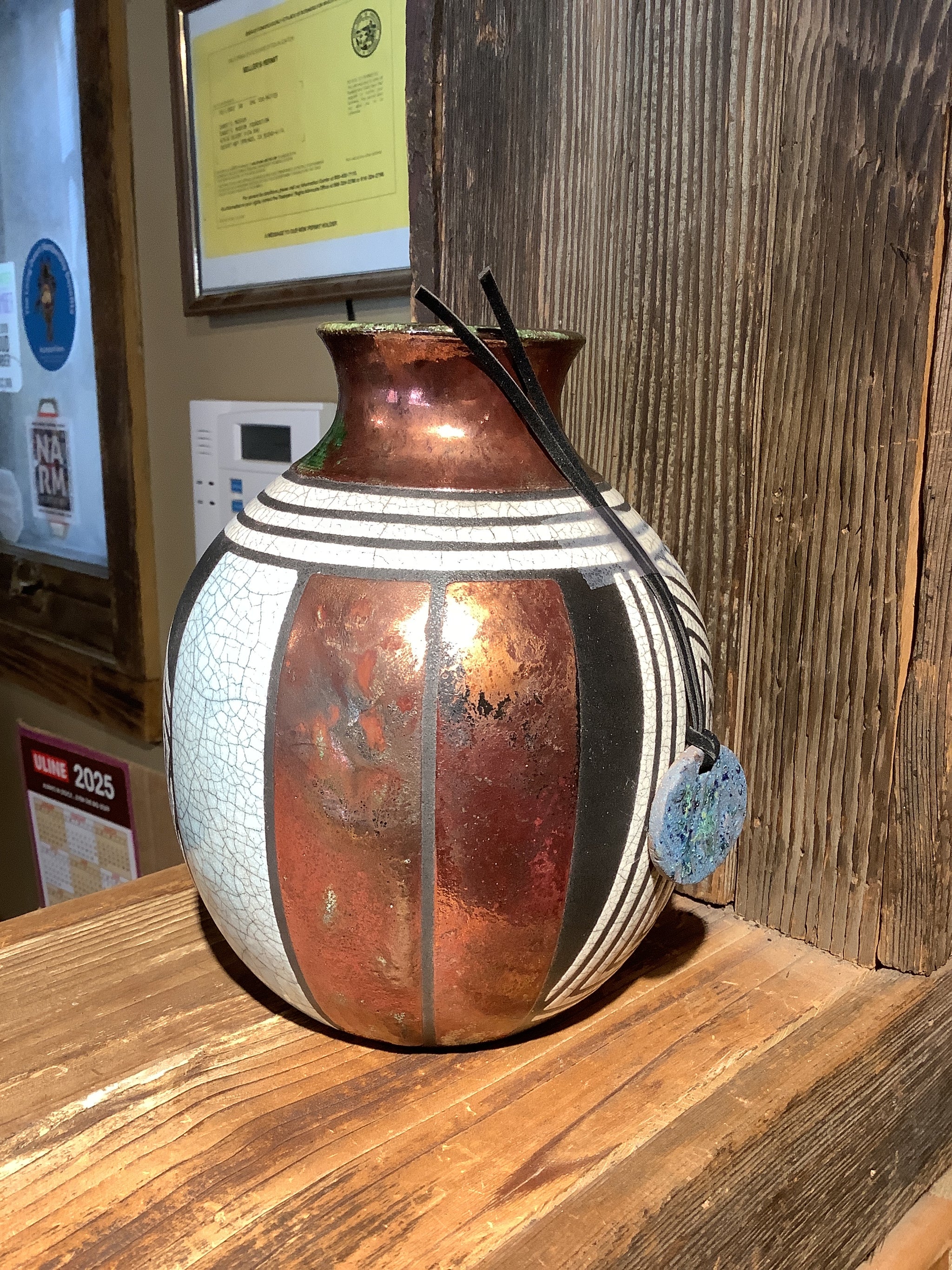 アメリカ南部のフォークアート（民芸） ガラス製の陶器壺 Pottery Jug