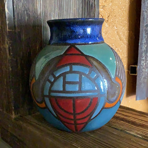 Blue Neck With Geometric Design