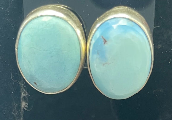 Powder Blue Oval Earrings