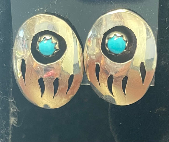 Sterling Turquoise bear claw