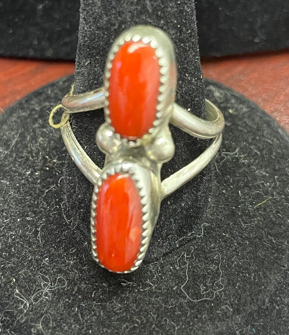 Sterling with coral