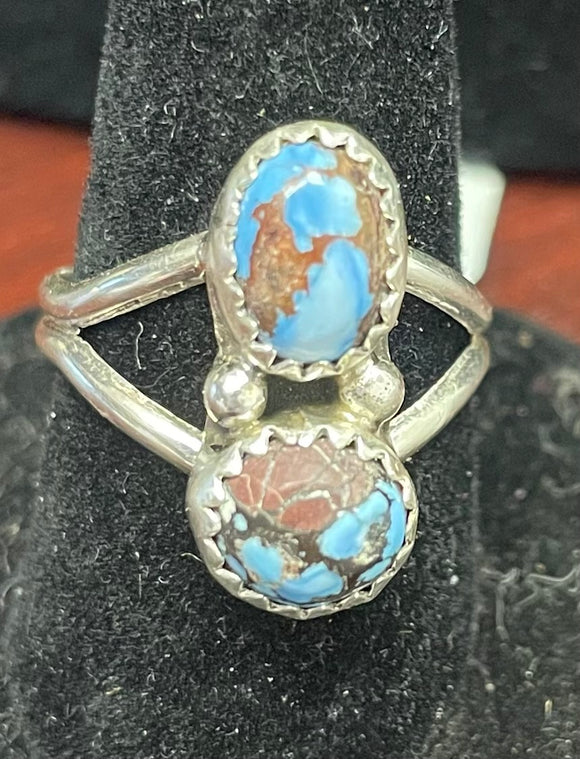 Sterling with 2 stone settng ring