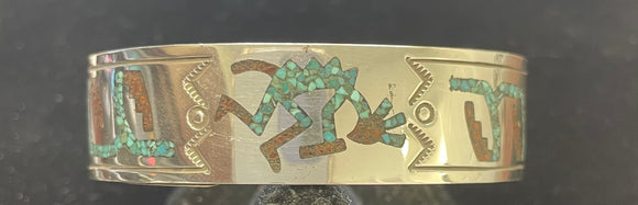 Broad band kokpelli bracelet