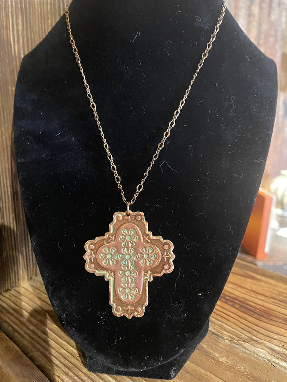 Copper Cross Necklace