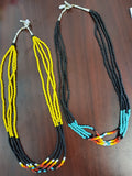 Glass beaded black / yellow