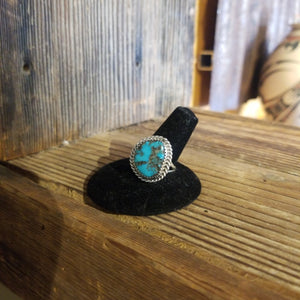 Turquoise on Silver Mount