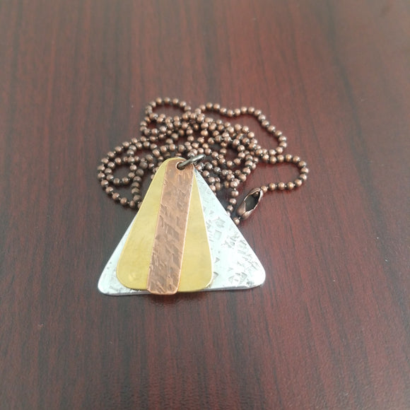 Triangle 3 Metals Necklace