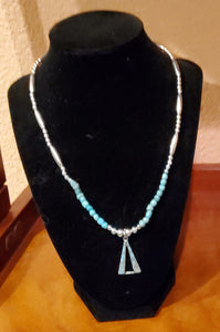 Triangle Turq Pendant Necklace