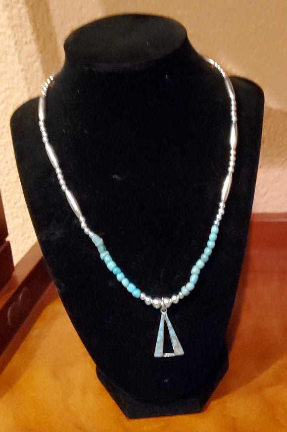 Triangle Turq Pendant Necklace