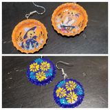 Bottle Cap Skeleton Earrings