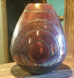 Raku Glazed with Circle Design