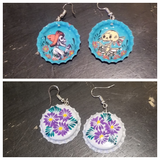 Bottle Cap Skeleton Earrings